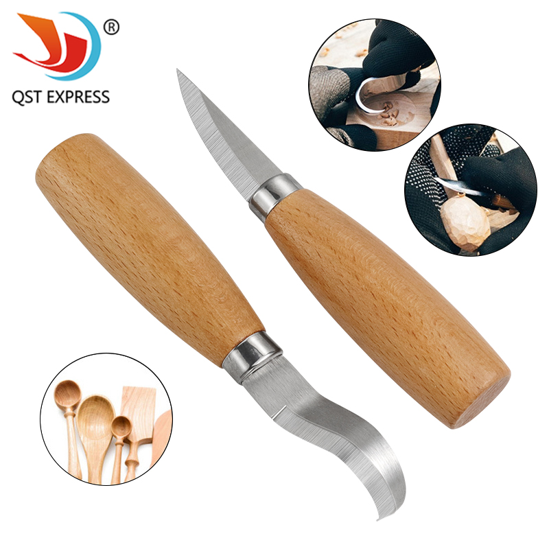 Woodworking Shops - Stainless Iron Carving Knife Beech Wood