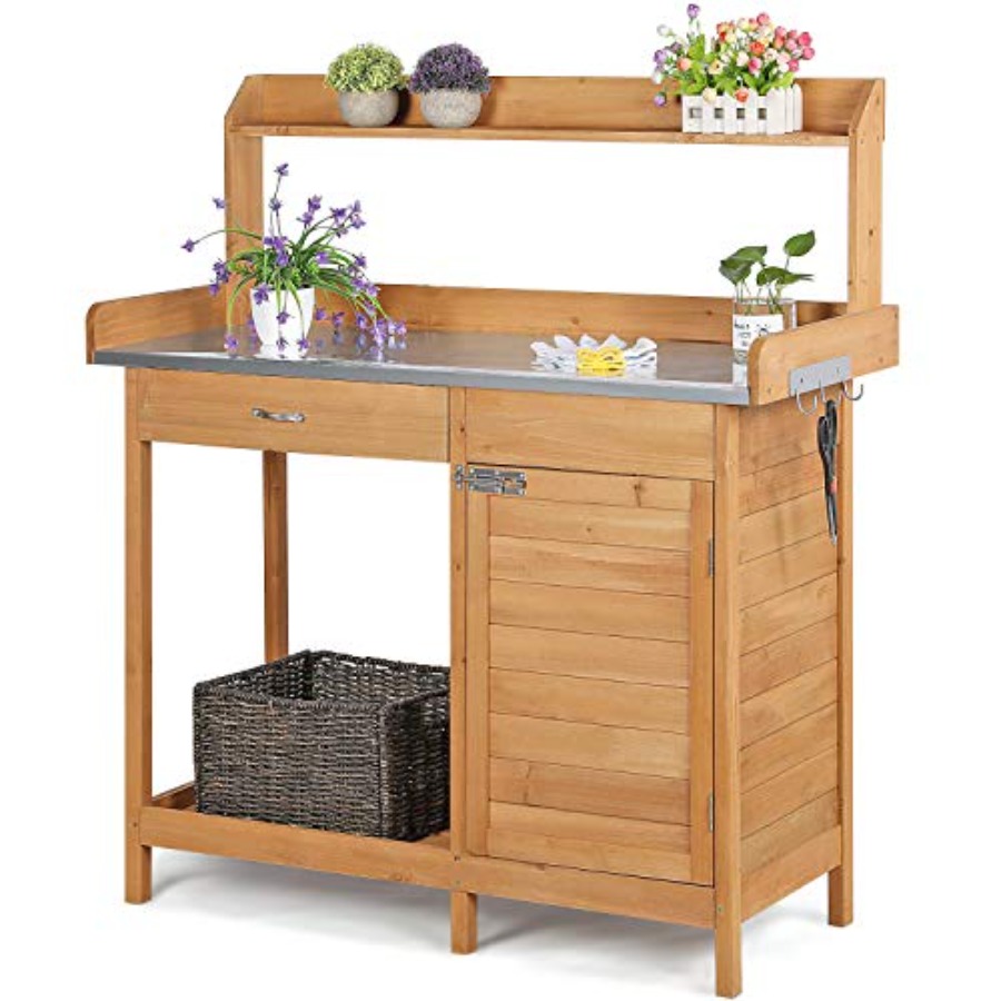 Woodworking Work Table - Outdoor potting bench table work station