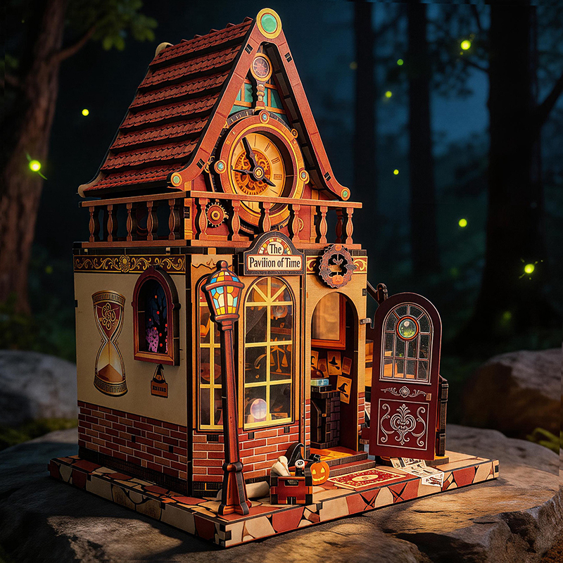 Woodworking Kids Toys - New Wooden Dollhouse Time Pavilion Miniature