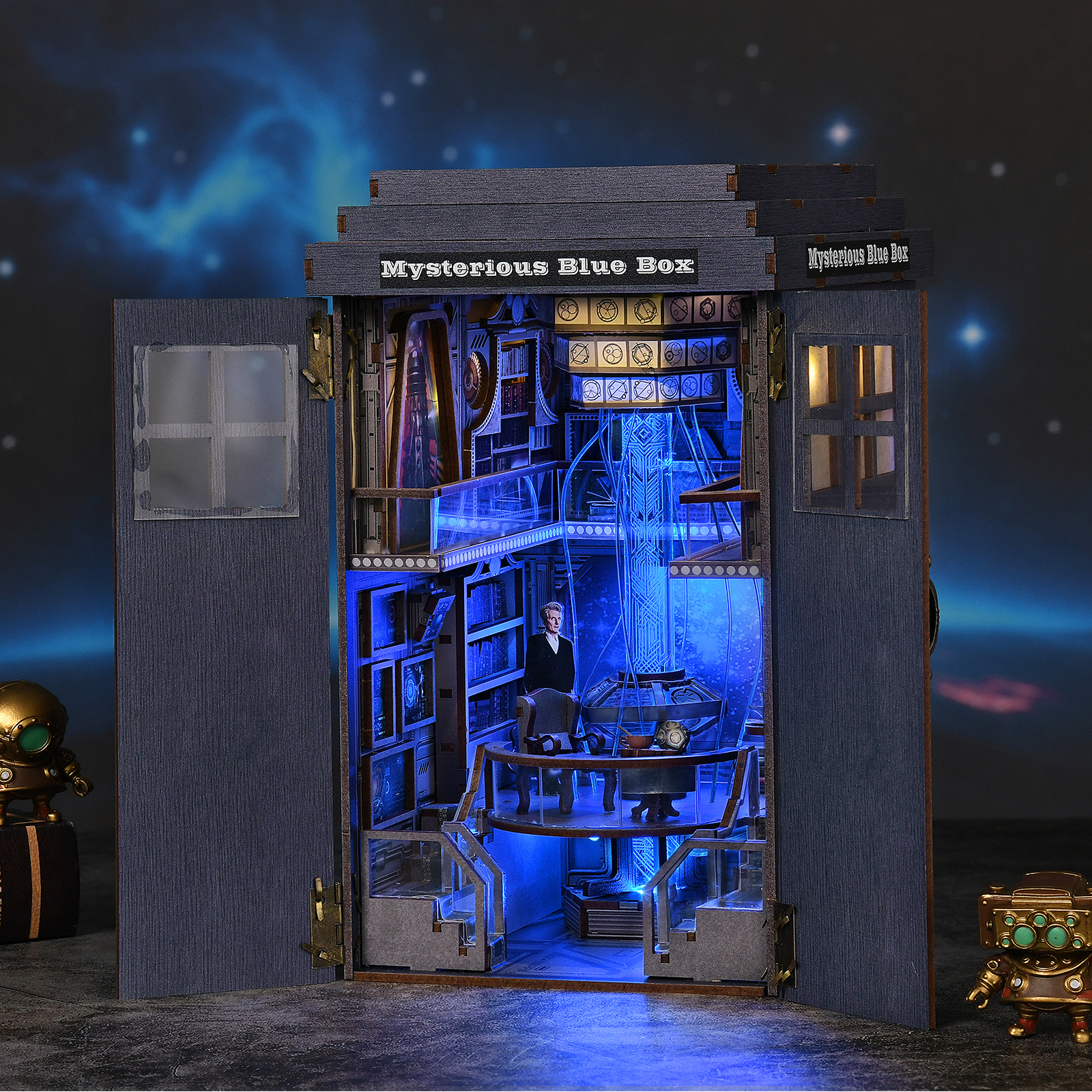 Woodworking Blueprint - Book Nook Kit Blue Telephone Booth