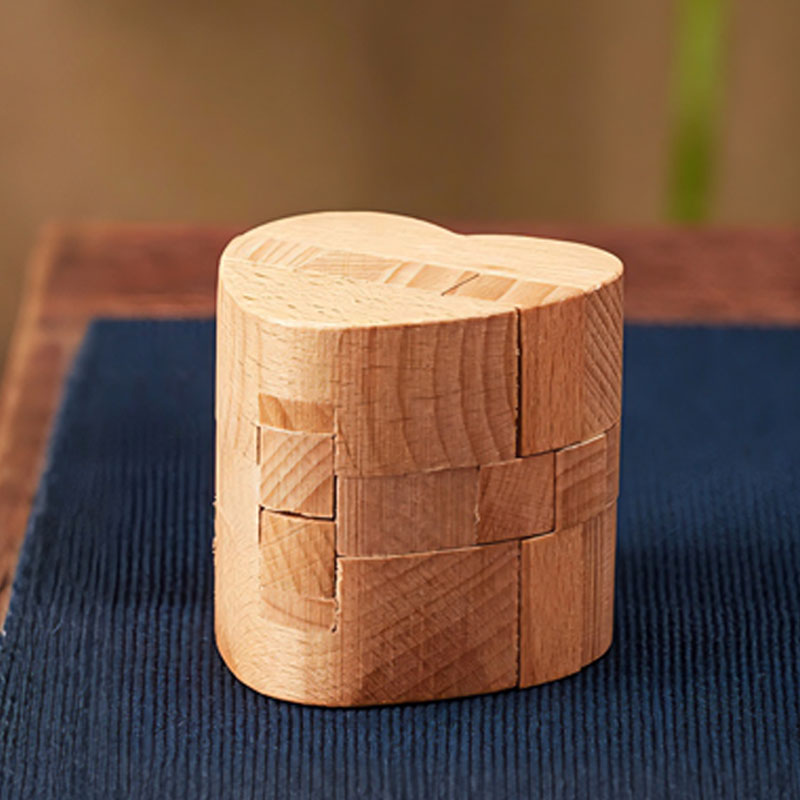 Woodworking Kids Toys - Luban Lock Heart Shaped Puzzle Wooden