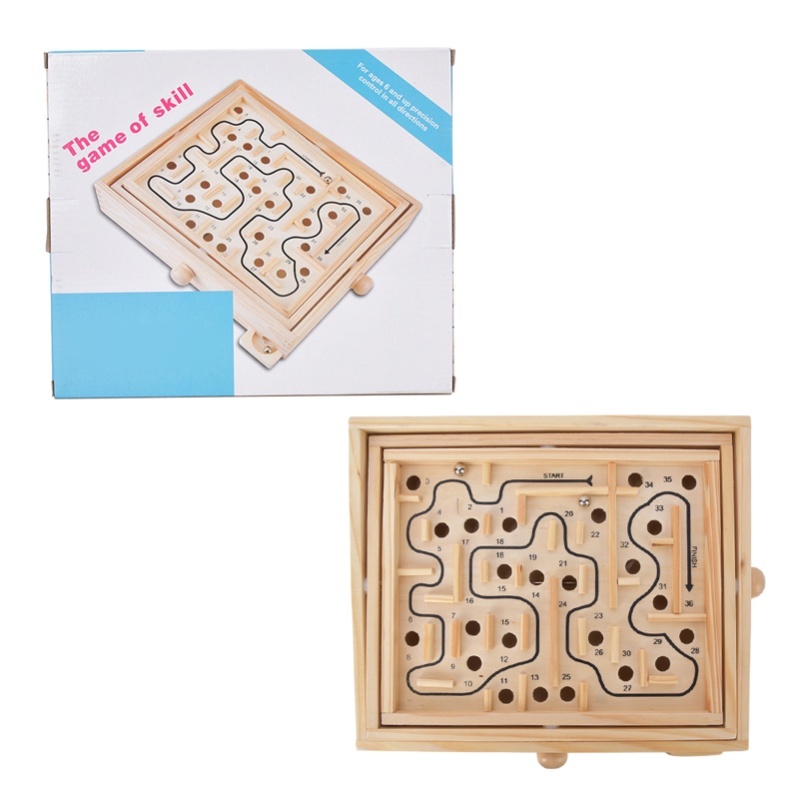 Woodworking Kids Toys - Adult Kid Wooden Educational Maze Brain