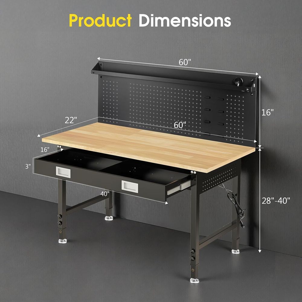 60 Adjustable Workbench with D - Woodworking Work Table incelemesi ve fiyatı