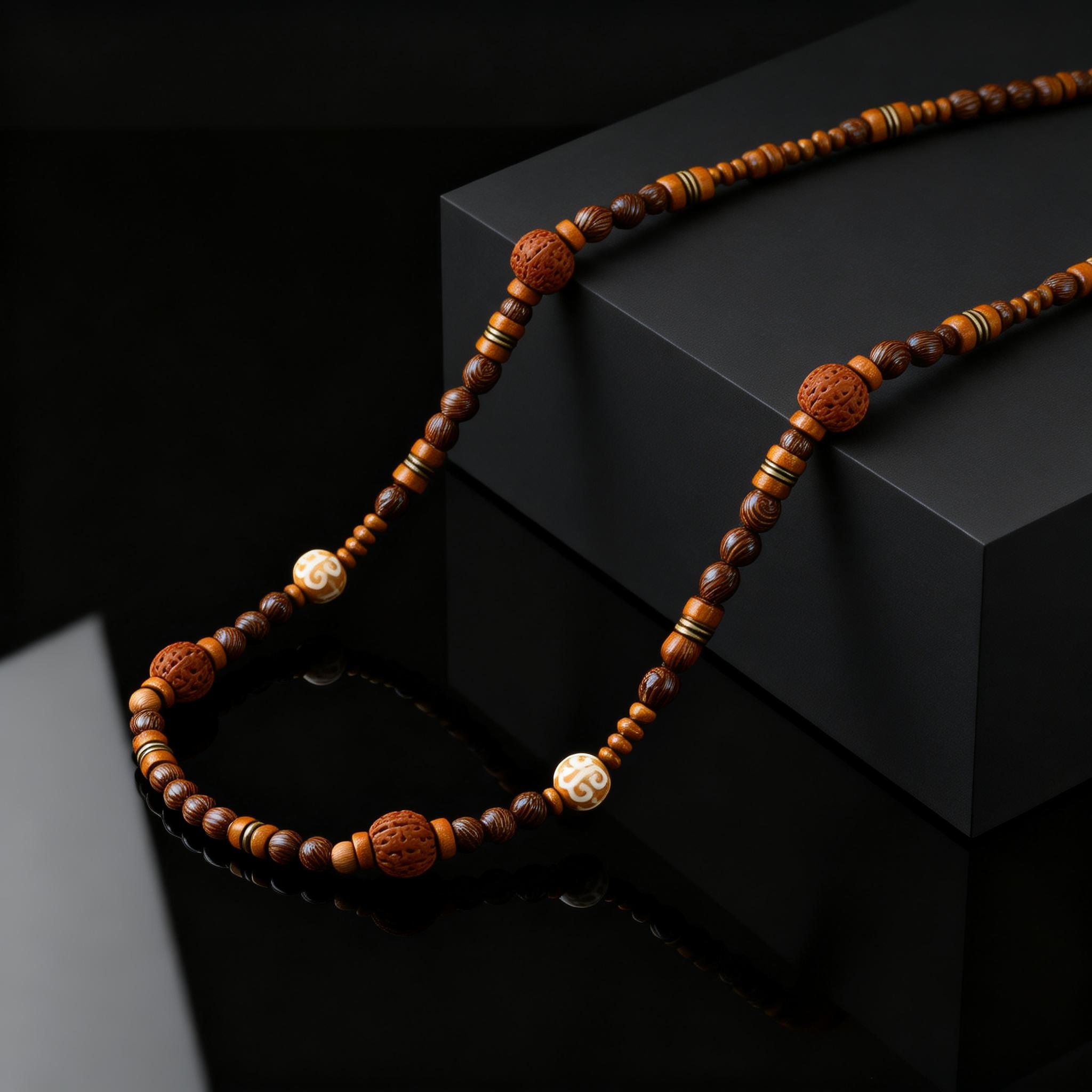 Fashion Walnut Wood Bead Neckl - Woodworking Nc incelemesi ve fiyatı