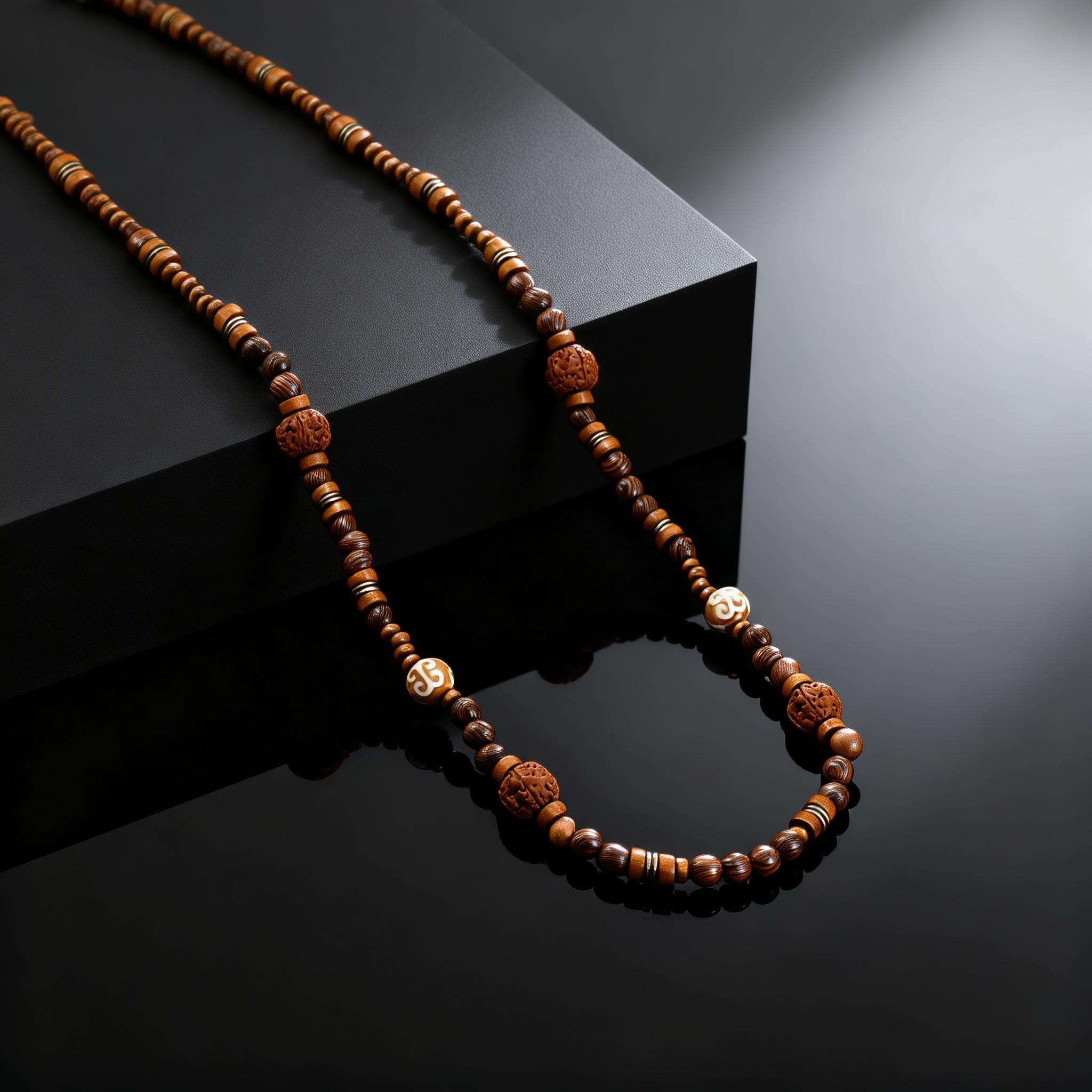Fashion Walnut Wood Bead Neckl - Woodworking Nc incelemesi ve fiyatı