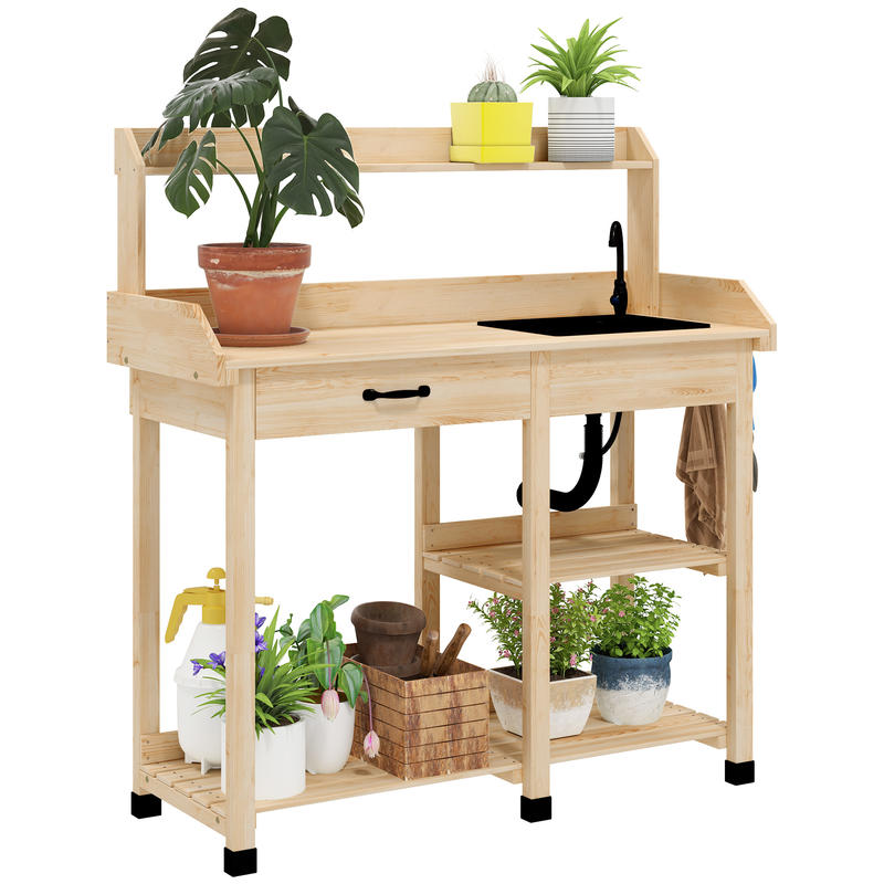 Outsunny Potting Bench Table,  - Woodworking Work Table incelemesi ve fiyatı