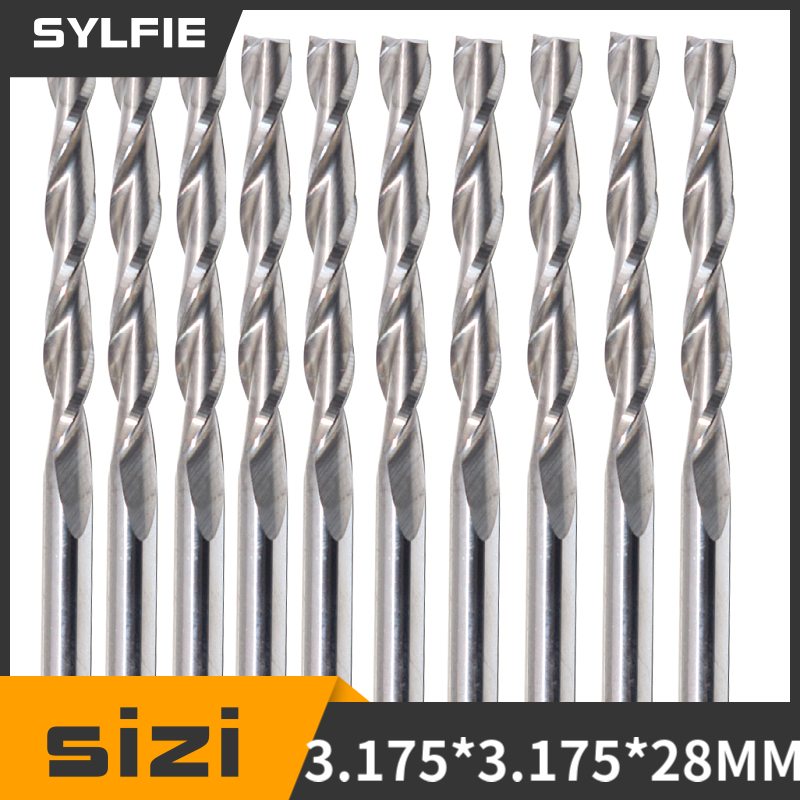 10pcs Double Flute Spiral Cutt - Woodworking Nc incelemesi ve fiyatı