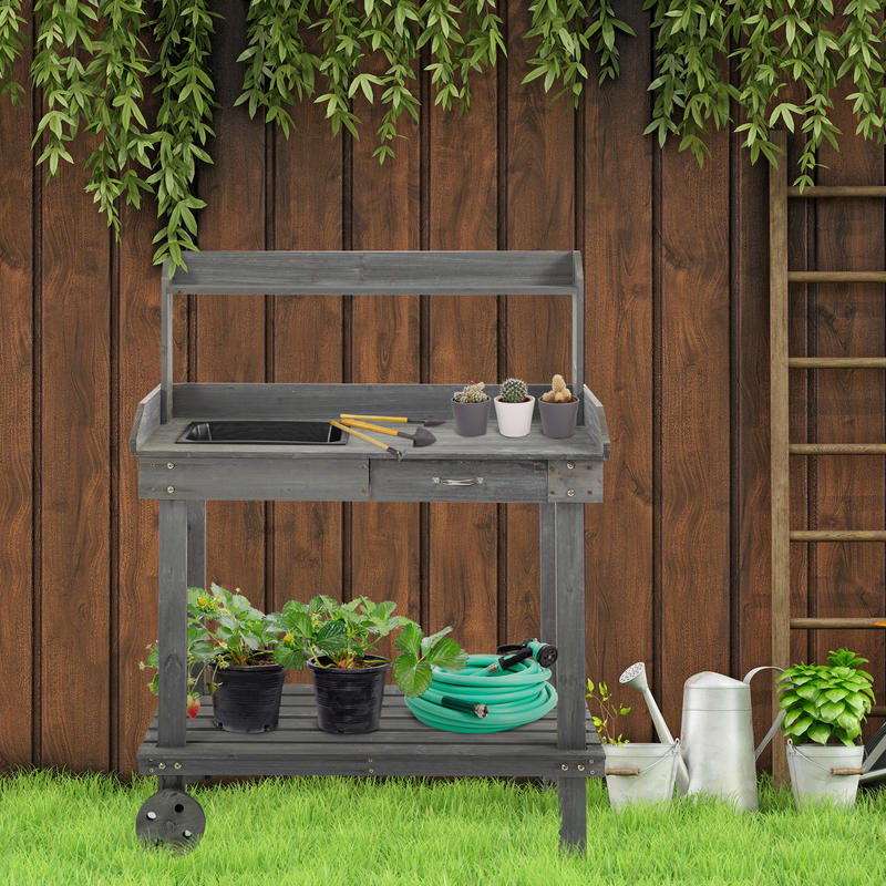 Outsunny 36'' Wooden Potting B - Woodworking Work Table incelemesi ve fiyatı