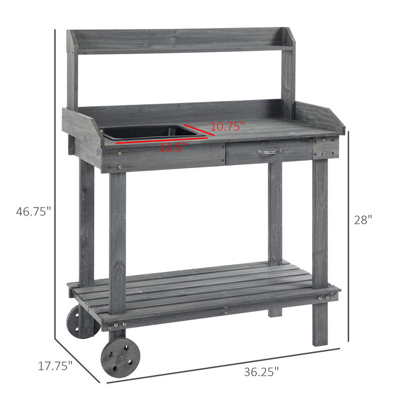 Outsunny 36'' Wooden Potting B - Woodworking Work Table incelemesi ve fiyatı