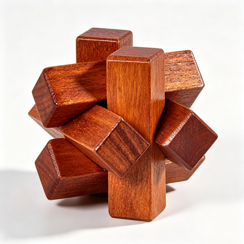 Wooden Knot Puzzle IQ Logic Tr - Woodworking Kids Toys incelemesi ve fiyatı