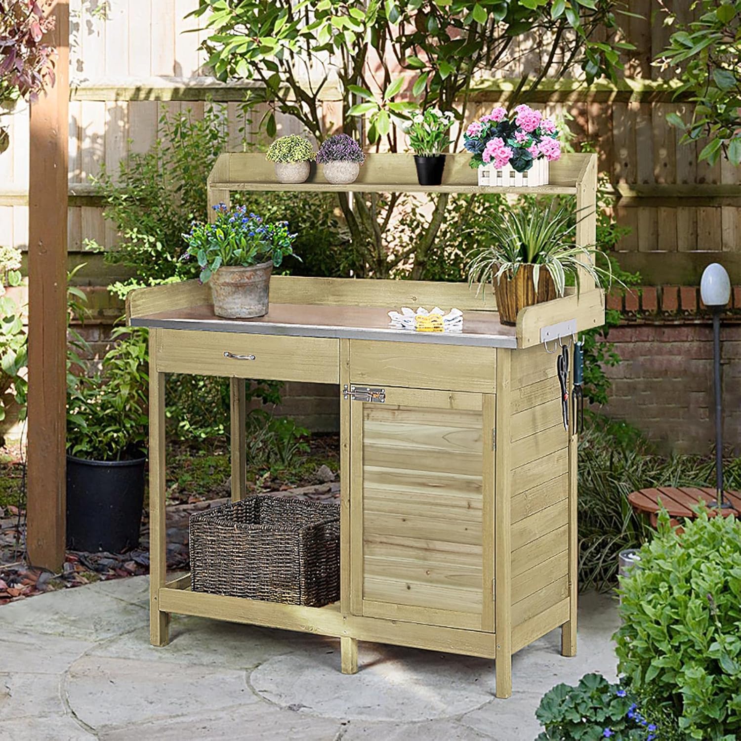 Outdoor Potting Bench Table, G - Woodworking Work Table incelemesi ve fiyatı