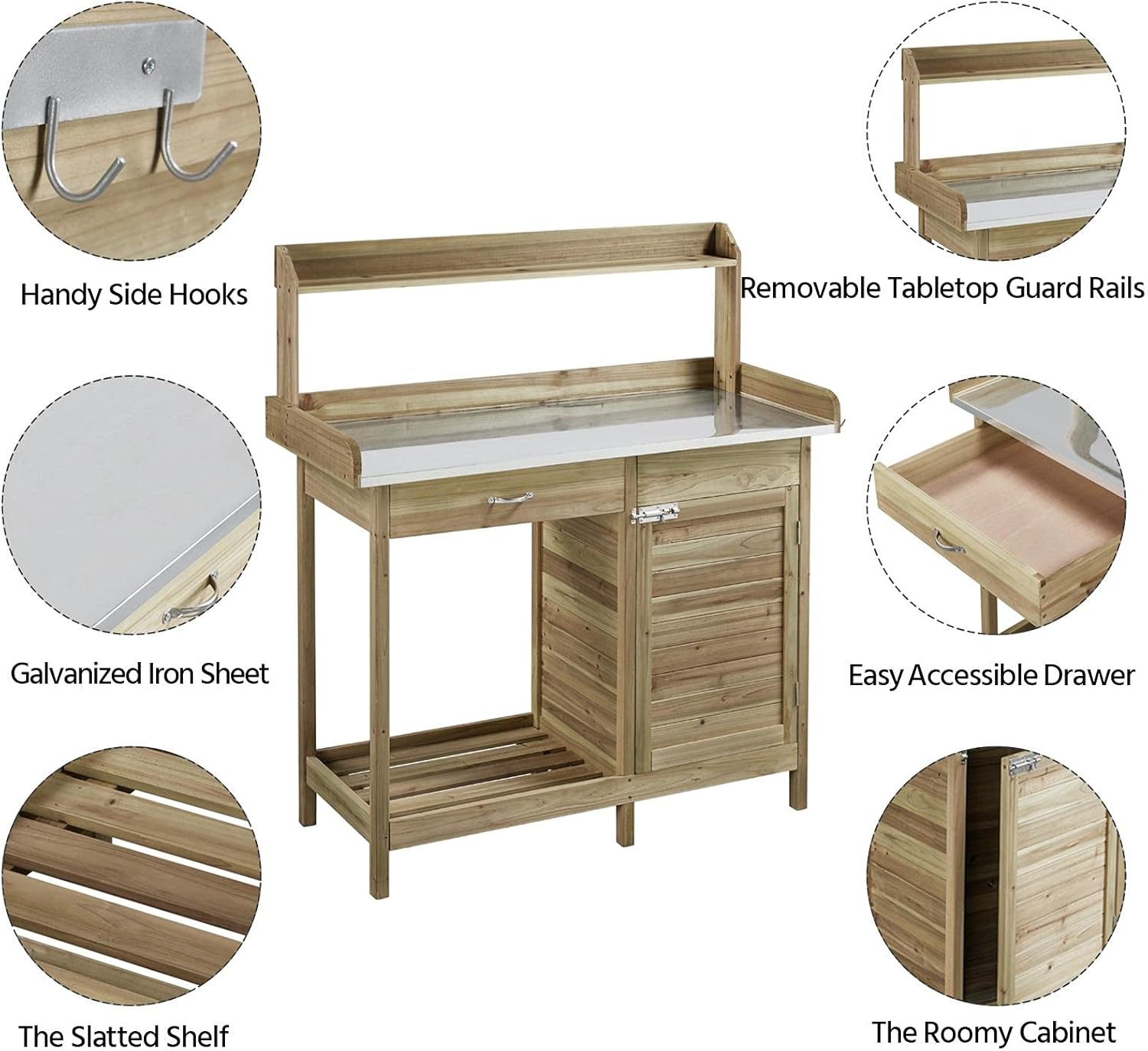 Outdoor Potting Bench Table, G - Woodworking Work Table incelemesi ve fiyatı