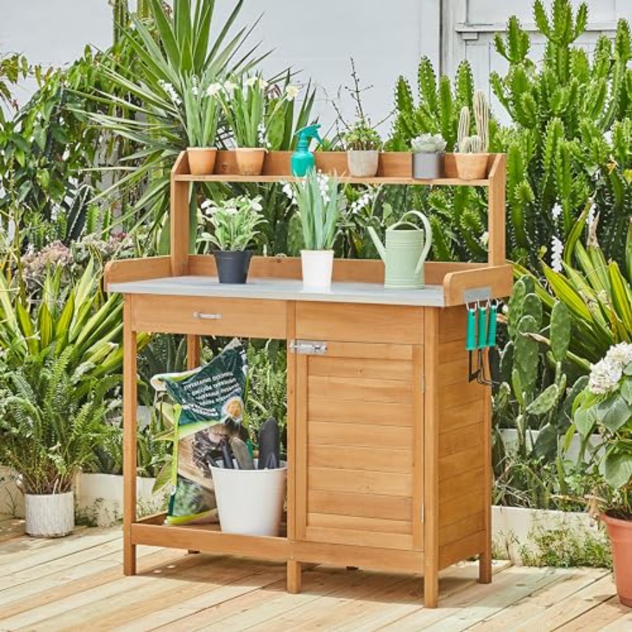Outdoor potting bench table wo - Woodworking Work Table incelemesi ve fiyatı