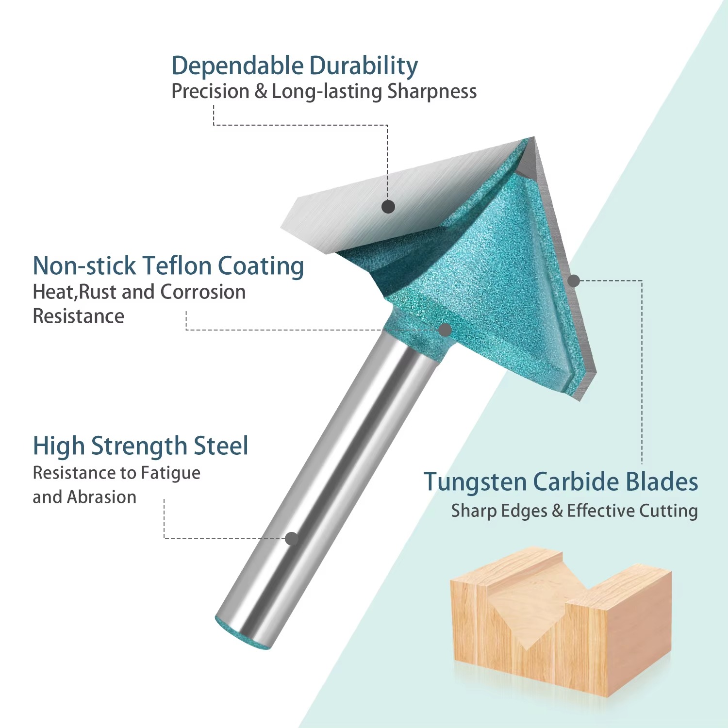 6mm V Bit CNC Solid Carbide En - Woodworking Nc incelemesi ve fiyatı