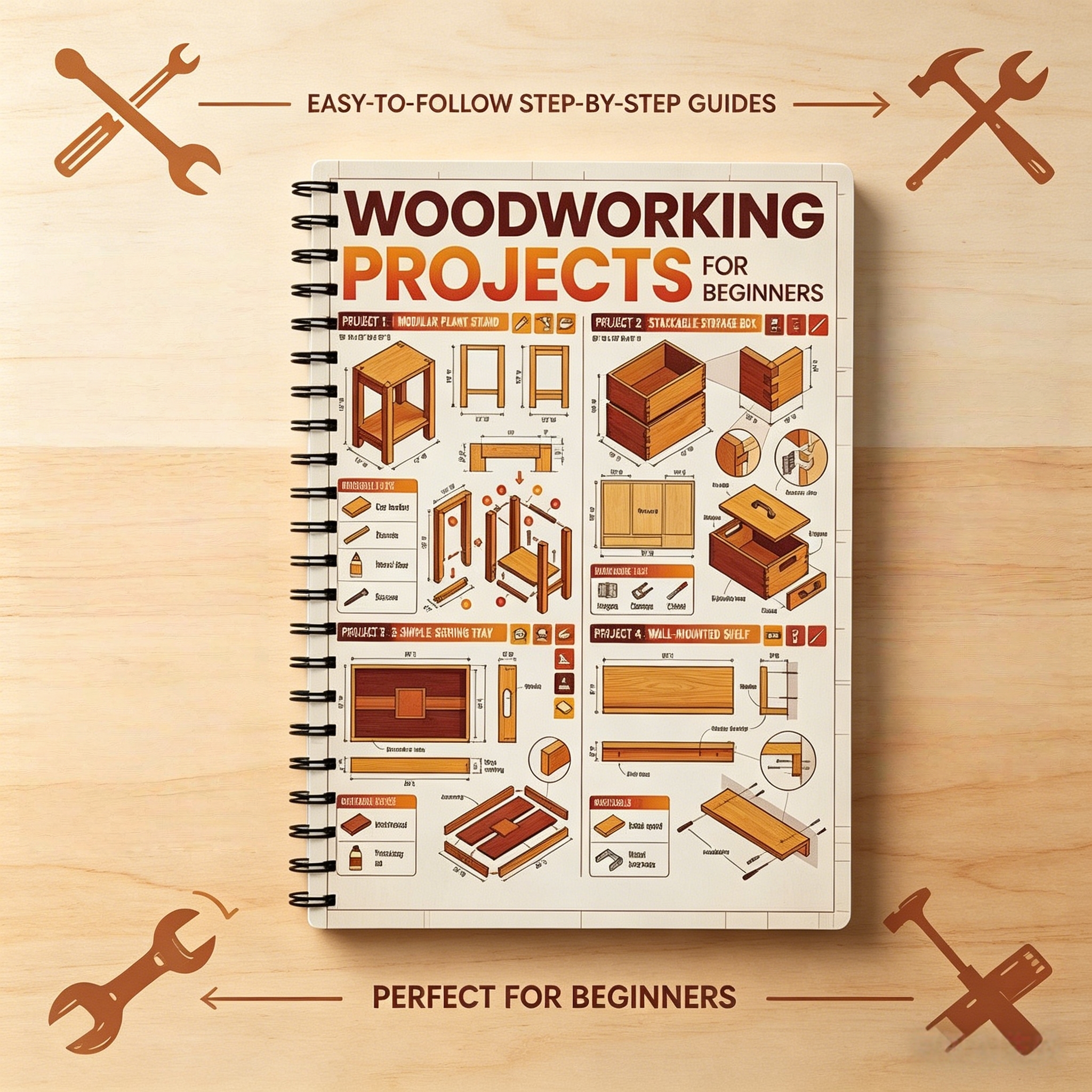 1pcs Spiral Bound Woodworking  - Woodworking Blueprint incelemesi ve fiyatı