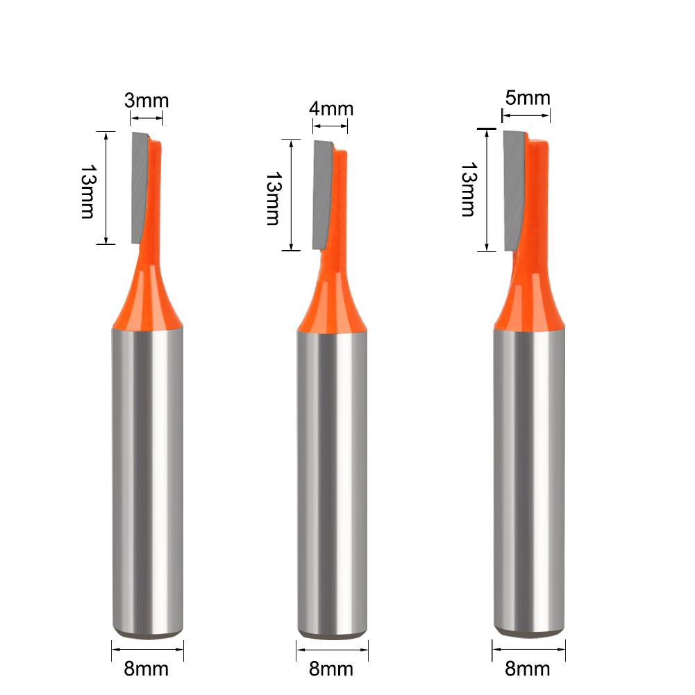 3pcs 8mm Shank Straight Router - Woodworking Nc incelemesi ve fiyatı