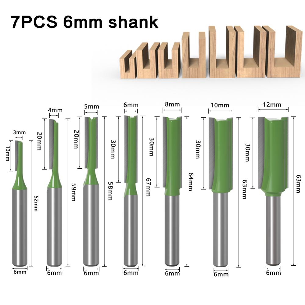 1-7pcs 6mm 1/4 inch Shank Sing - Woodworking Nc incelemesi ve fiyatı