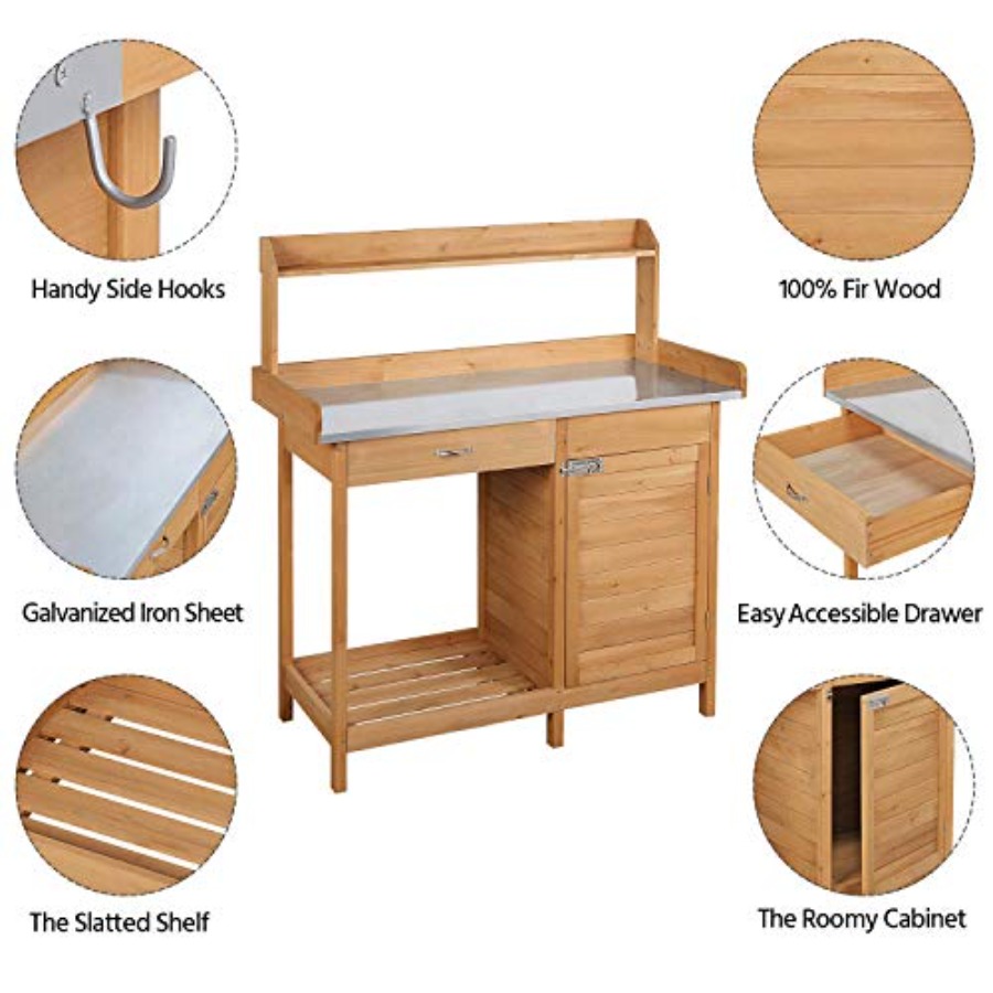 Outdoor potting bench table wo - Woodworking Work Table incelemesi ve fiyatı