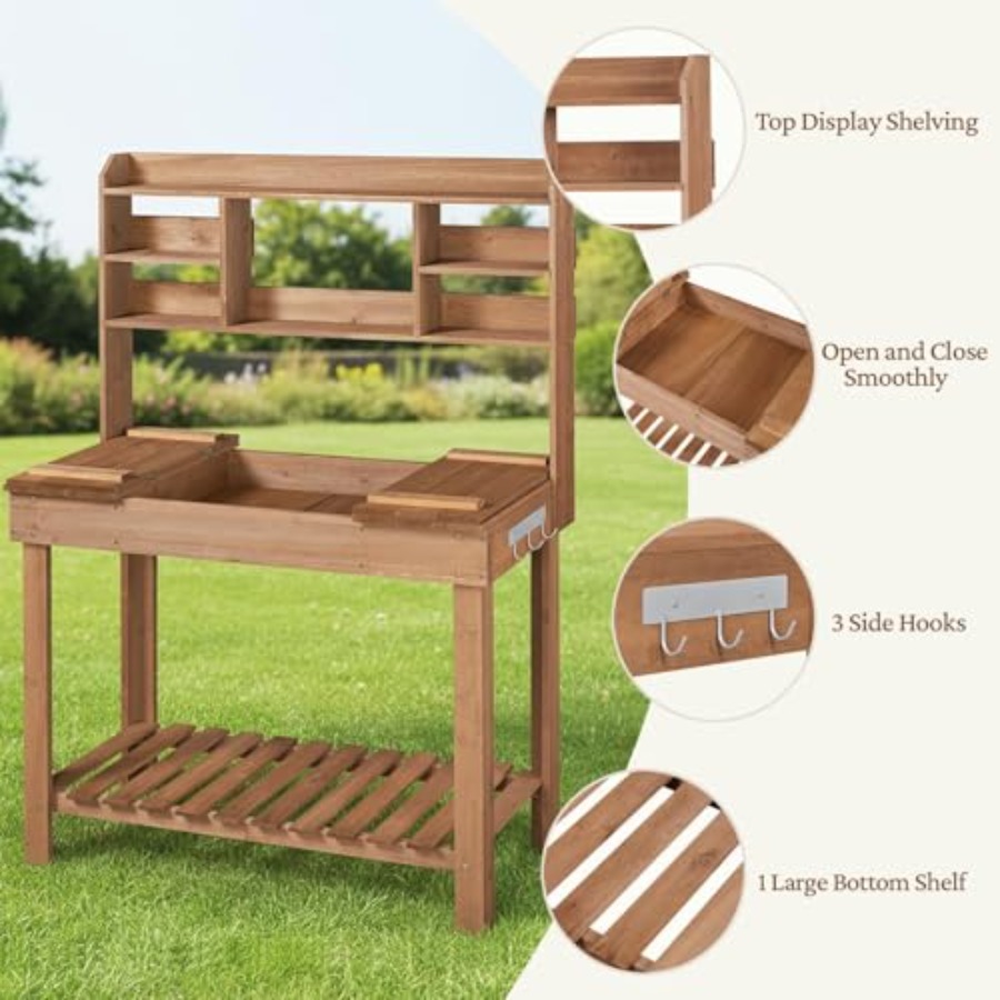Potting Bench Table for Hortic - Woodworking Work Table incelemesi ve fiyatı