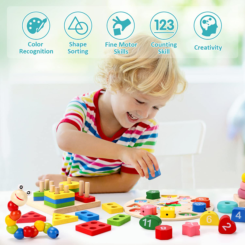 5-6pcs/set Montessori Wooden T - Woodworking Kids Toys incelemesi ve fiyatı