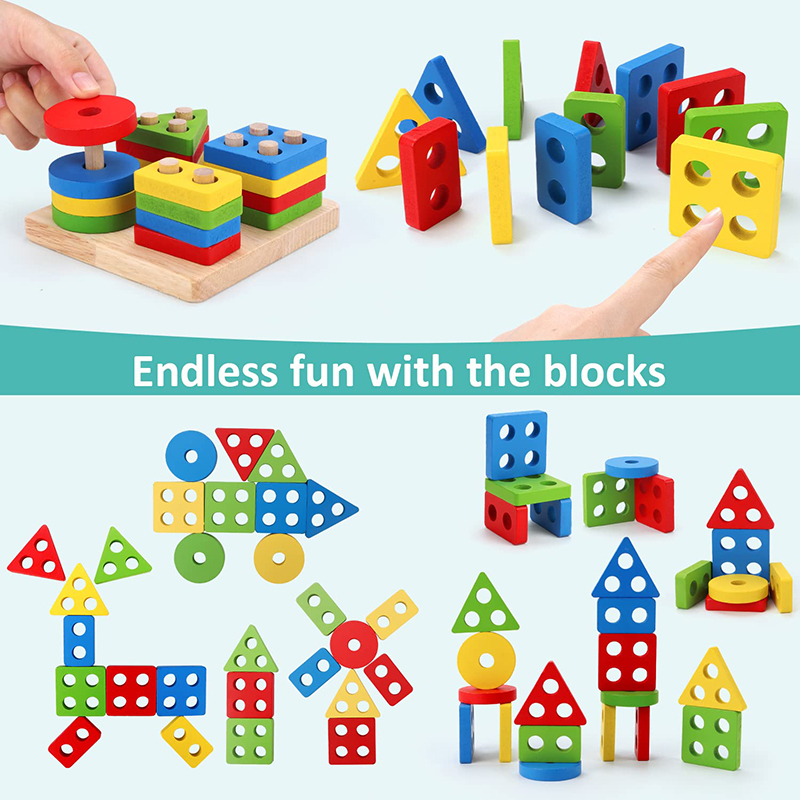 5-6pcs/set Montessori Wooden T - Woodworking Kids Toys incelemesi ve fiyatı