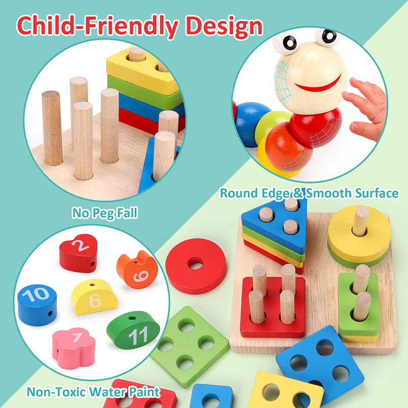 5-6pcs/set Montessori Wooden T - Woodworking Kids Toys incelemesi ve fiyatı